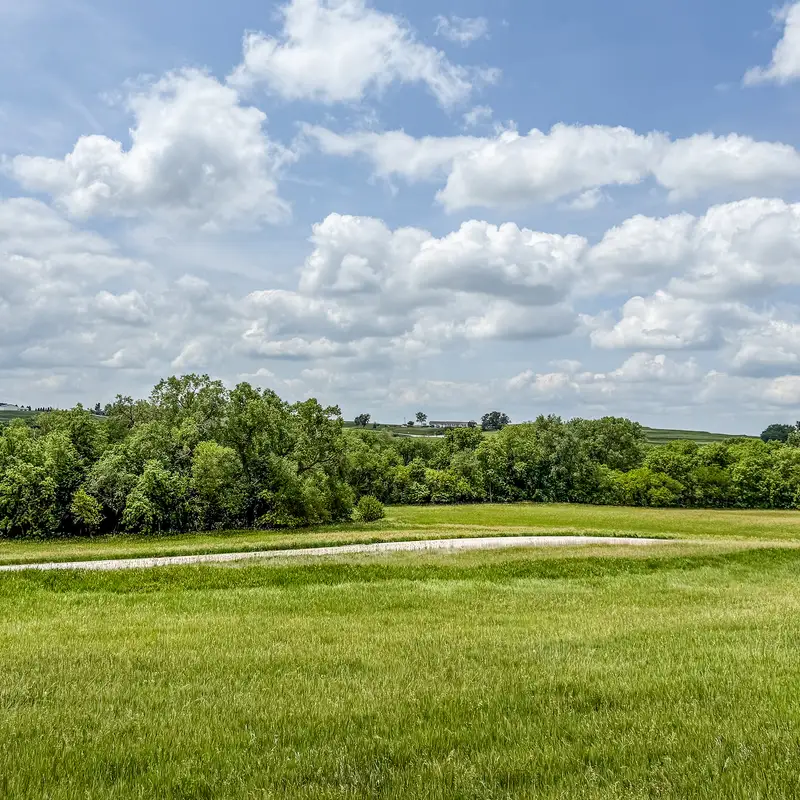 View from a hilltop lot at Silver Springs looking over the Iowa countryside