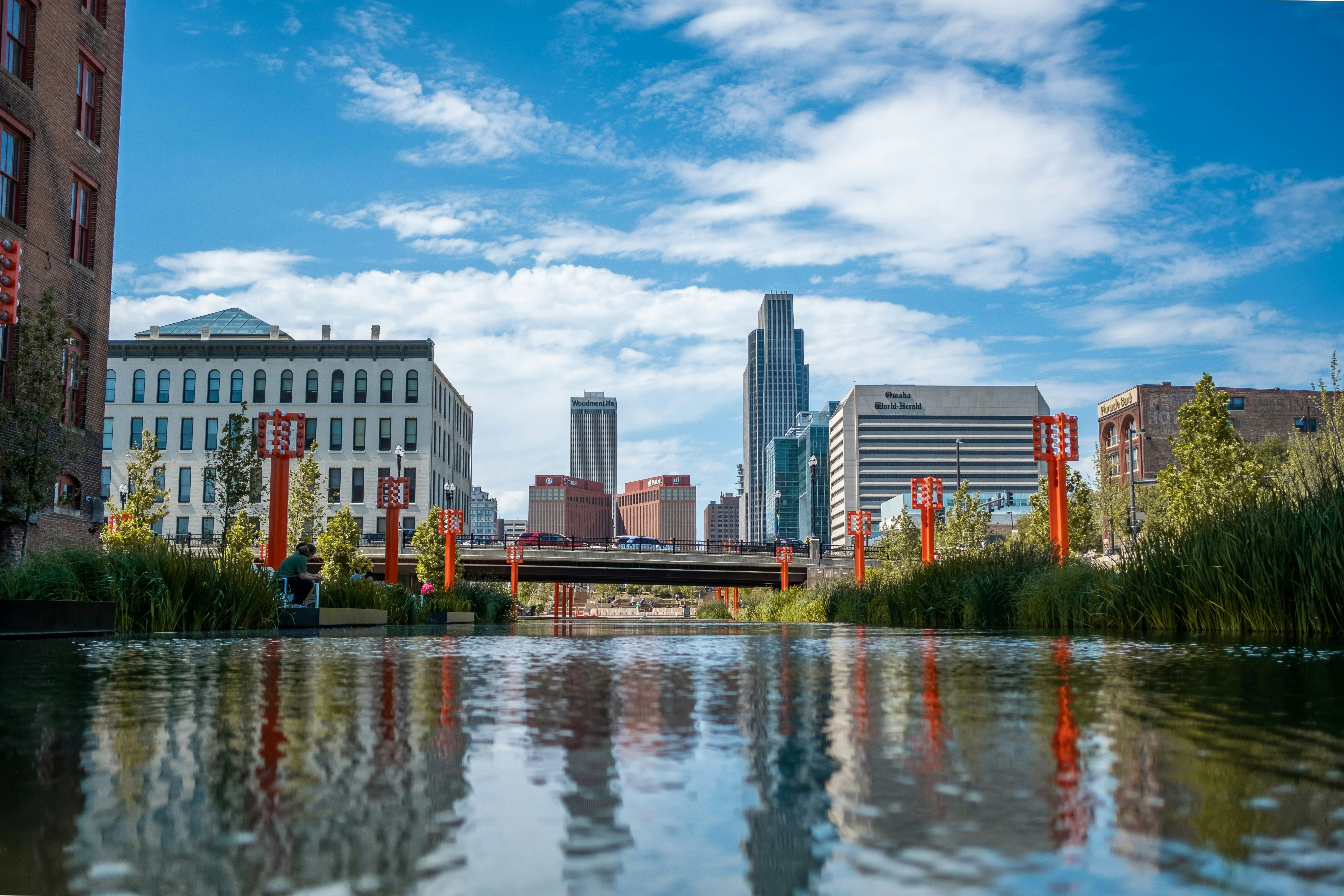 Downtown Omaha skyline along the Missouri River