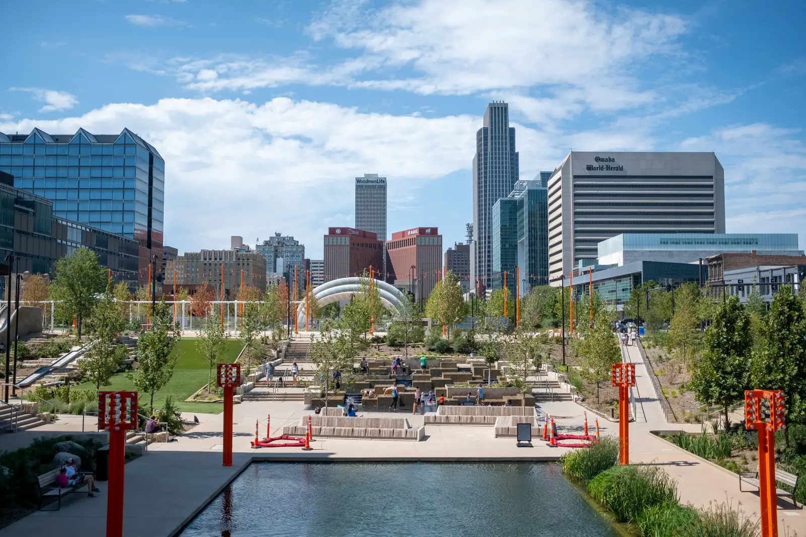 Downtown Omaha, Nebraska skyline about 35 minutes from Silver Springs Subdivision